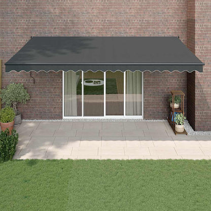 Toldo Retráctil Aluminio Y Tela Gris Antracita 5x3 M_1