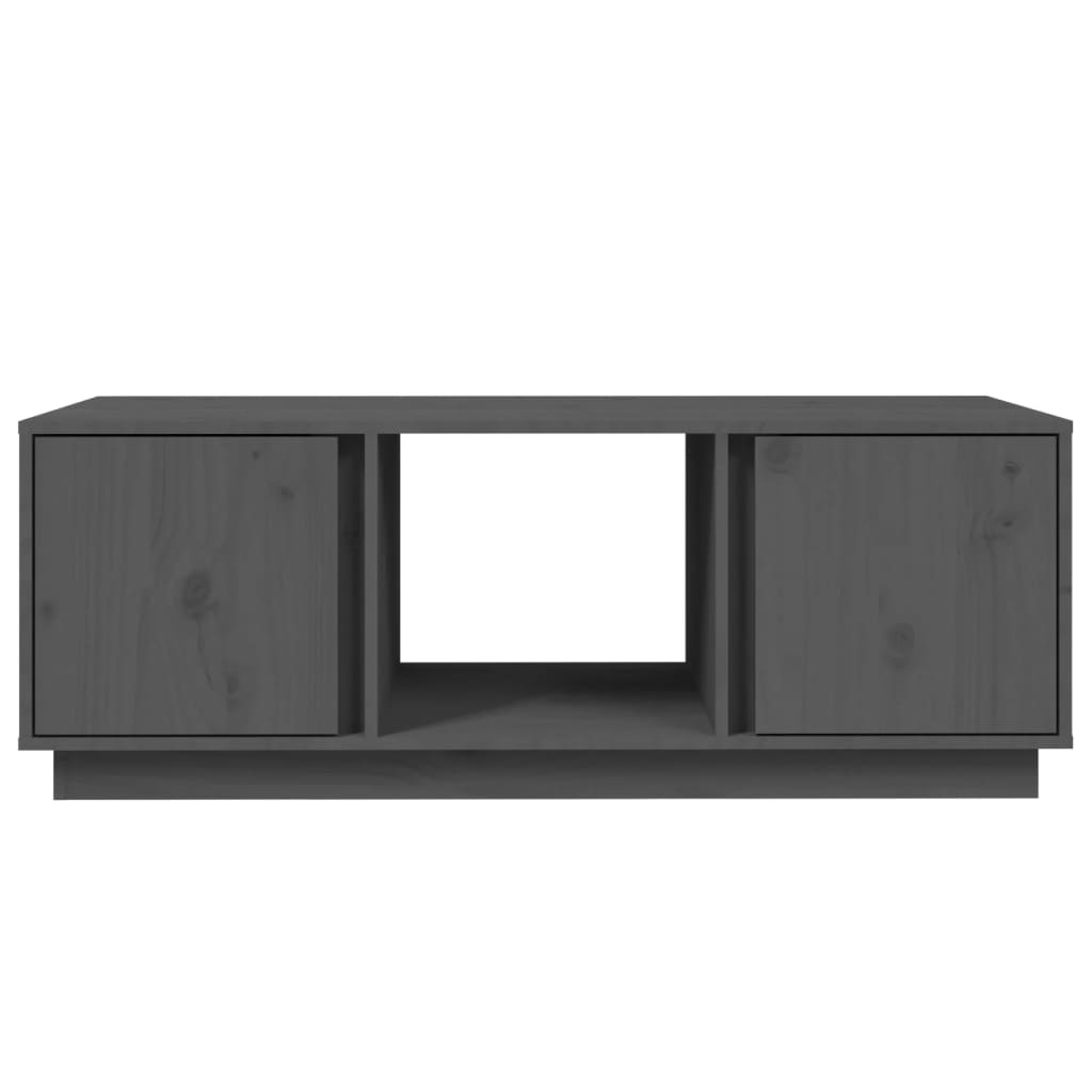 Mesa De Centro De Madera Maciza De Pino Gris 110x50x40 Cm_3