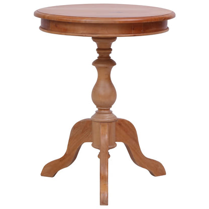 Mesa Auxiliar De Madera Maciza De Caoba Natural 50x50x65 Cm_0