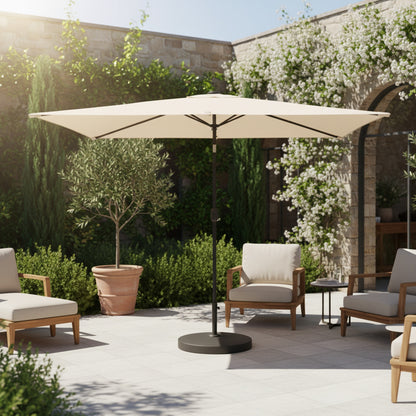 Outsunny Sombrilla Terraza Exterior Con 24 Luces Led Solares 2,9x2,5 M Crema_3