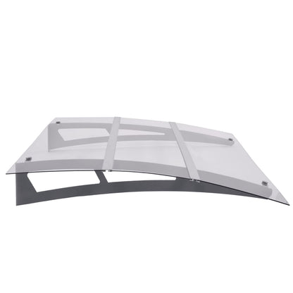 Marquesina Para Puerta Pc Plata Y Transparente 150x90 Cm Pet_2