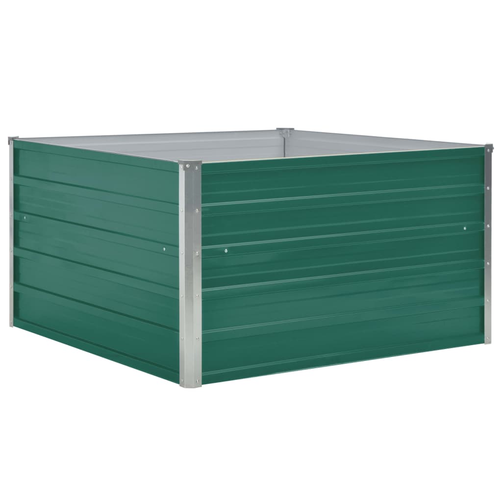 Jardinera Elevada De Acero Galvanizado Verde 100x100x45 Cm_0