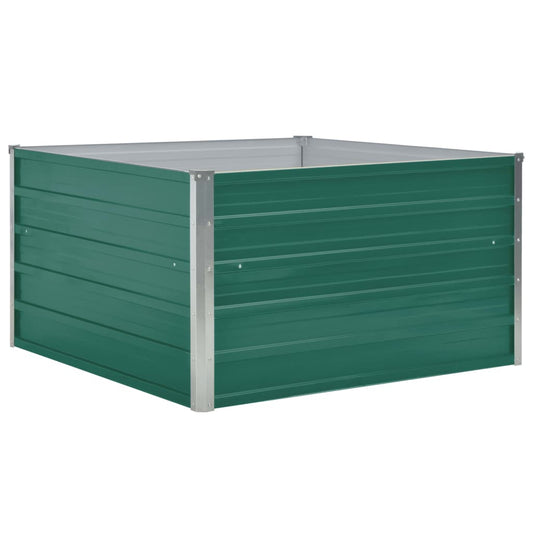 Jardinera Elevada De Acero Galvanizado Verde 100x100x45 Cm_0