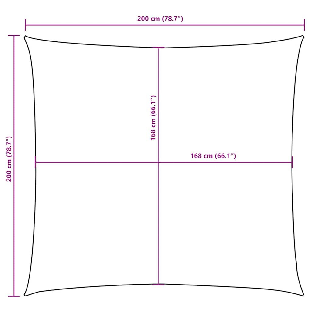 Vidaxl Toldo De Vela Cuadrado Tela Oxford Negro 2x2 M_2