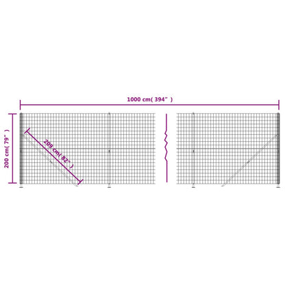 Cerca De Alambre Con Brida Gris Antracita 2x10 M / Vetonek_2