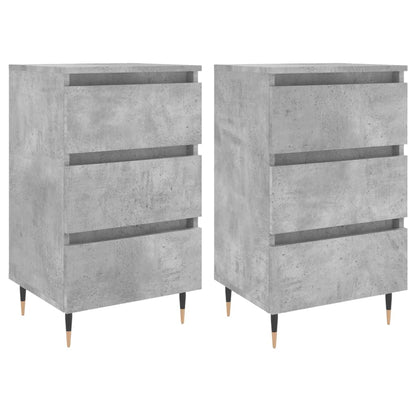 Mesitas Noche 2 Uds Madera Ingeniería Gris Hormigón 40x35x69 Cm_0