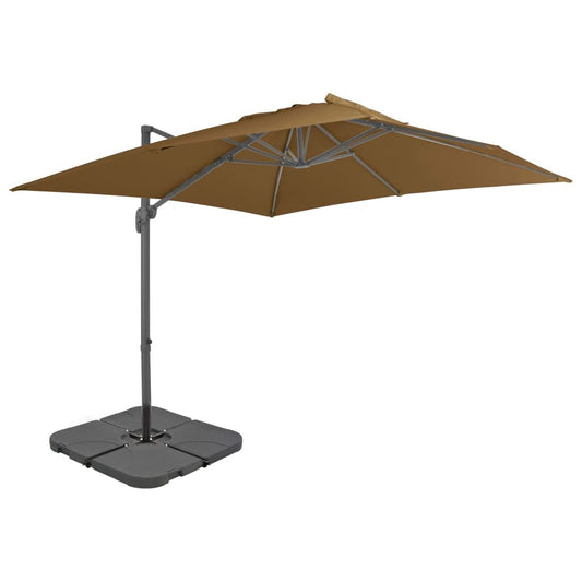 Vidaxl Sombrilla De Jardín Con Base Portátil Gris Taupe_0