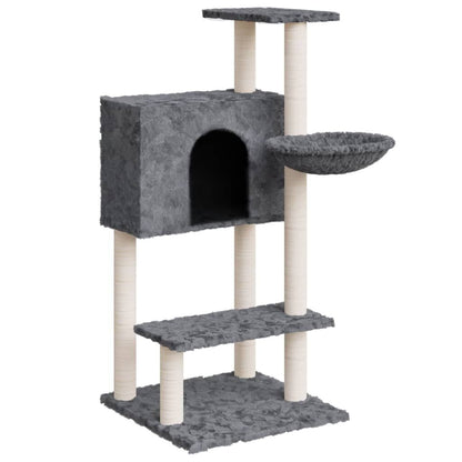Vidaxl Rascador Para Gatos Con Postes De Sisal Gris Oscuro 108,5 Cm_0