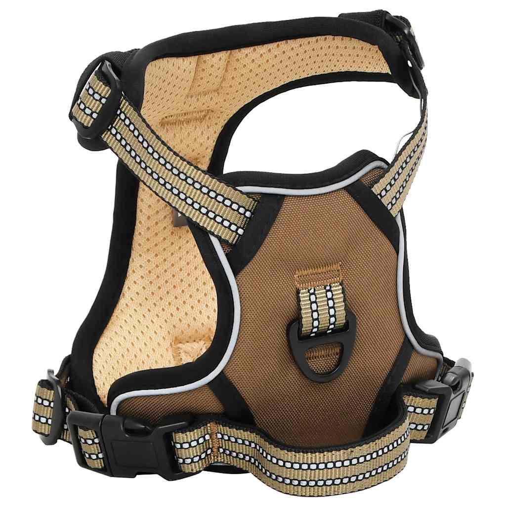 Arnés Para Perros Con Bandas Reflectantes Ajustables Marrón Xl_2