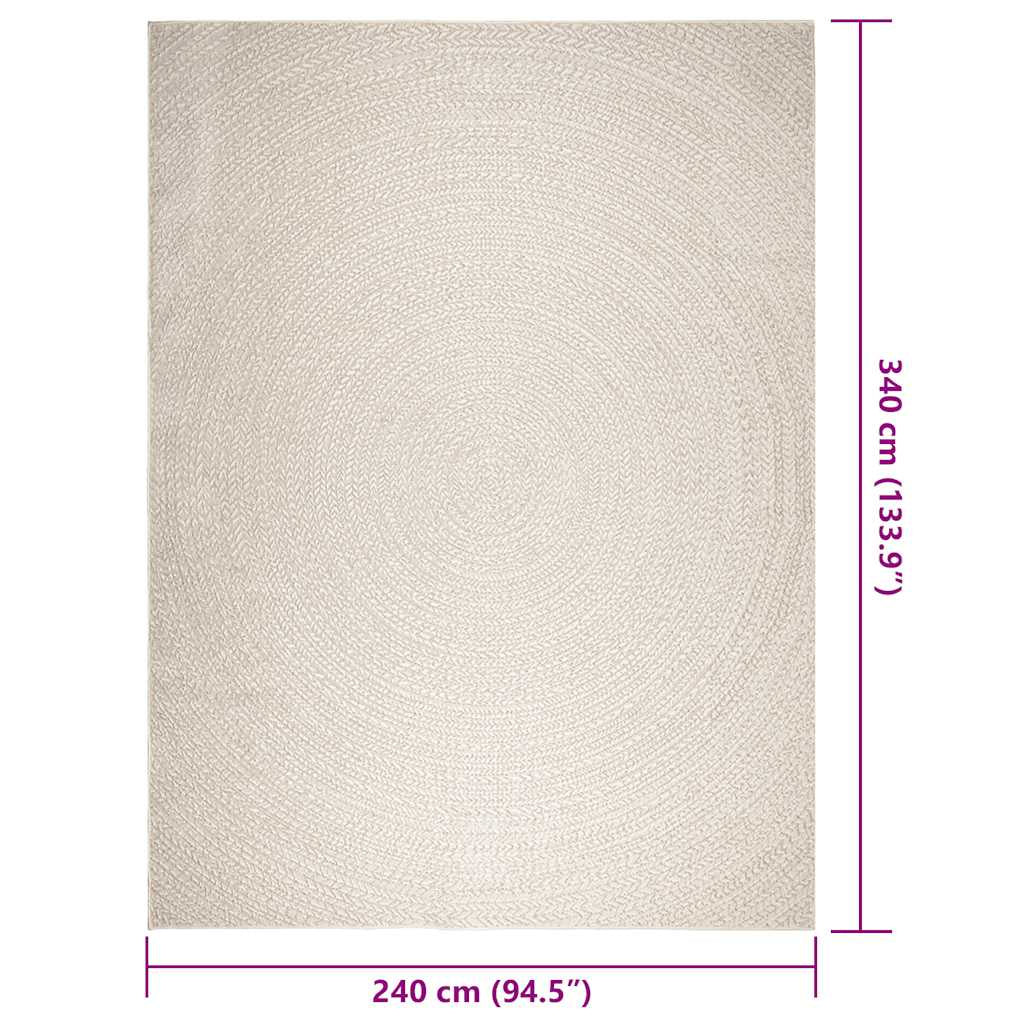 Vidaxl Alfombra Zizur Apariencia Yute Interior Exterior Crema_2