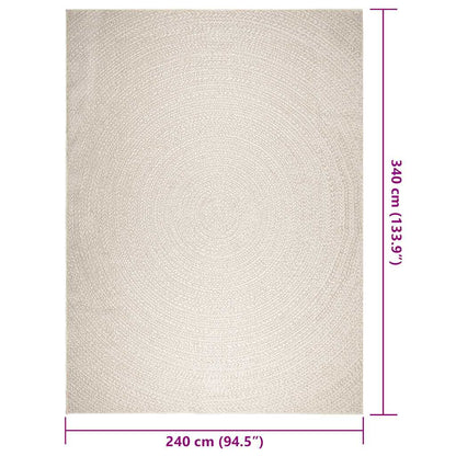 Vidaxl Alfombra Zizur Apariencia Yute Interior Exterior Crema_2