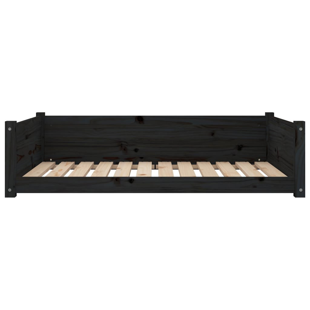 Vidaxl Cama Para Perros Madera Maciza De Pino Negro 105,5x75,5x28 Cm_4