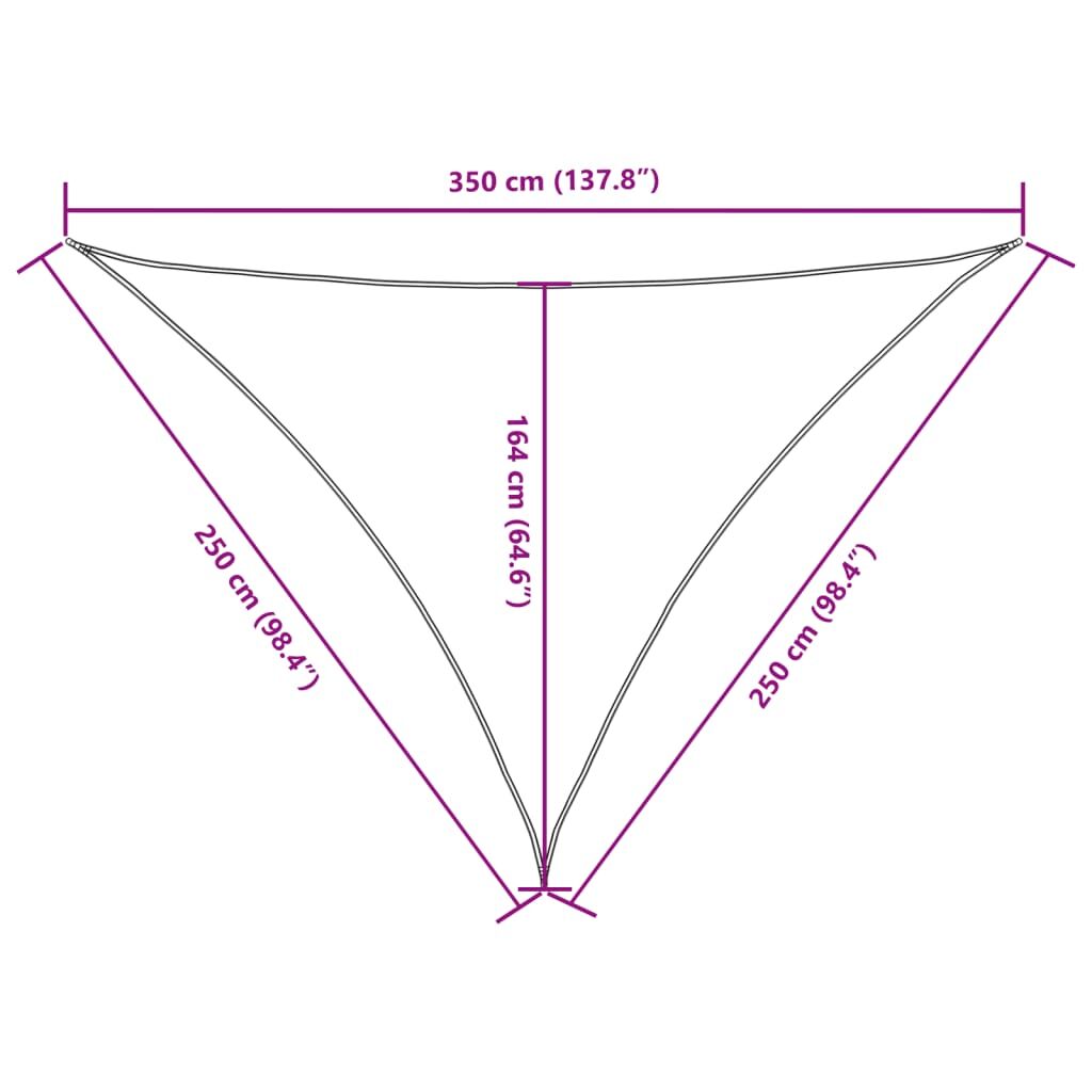 Vidaxl Toldo De Vela Triangular Tela Oxford Color Crema 2,5x2,5x3,5 M_2