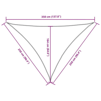 Vidaxl Toldo De Vela Triangular Tela Oxford Color Crema 2,5x2,5x3,5 M_2
