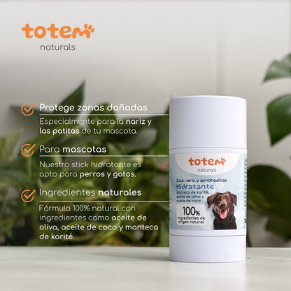Stick hidratante natural nariz y almohadillas para mascotas Totem Naturals 30 g