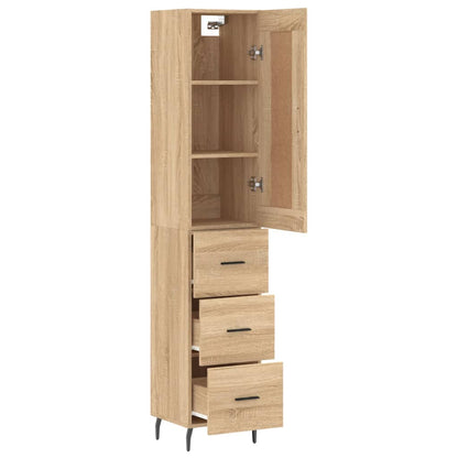 Aparador De Madera Contrachapada Roble Sonoma 34,5x34x180 Cm_3