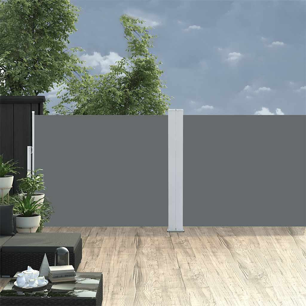 Vidaxl Toldo Lateral Retráctil Para Patio Gris Antracita 140x1200 Cm_1