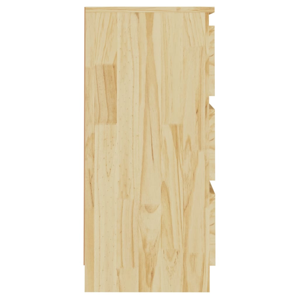 Mesitas De Noche 2 Uds Madera Maciza De Pino 40x29,5x64 Cm_3