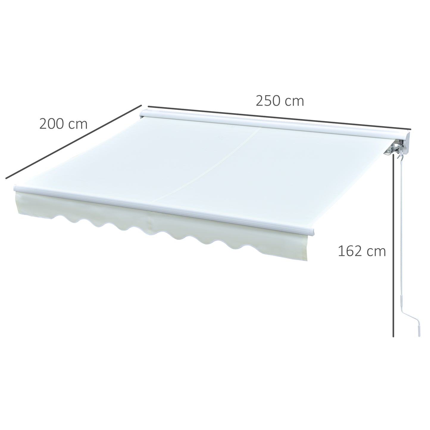 Outsunny Toldo Retráctil Con Mando A Distancia Manivela Luces Led Exterior_2
