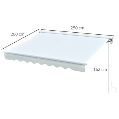 Outsunny Toldo Retráctil Con Mando A Distancia Manivela Luces Led Exterior_2