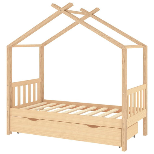 Vidaxl Estructura Cama Infantil Con Cajón Madera Pino Maciza 80x160 Cm_0