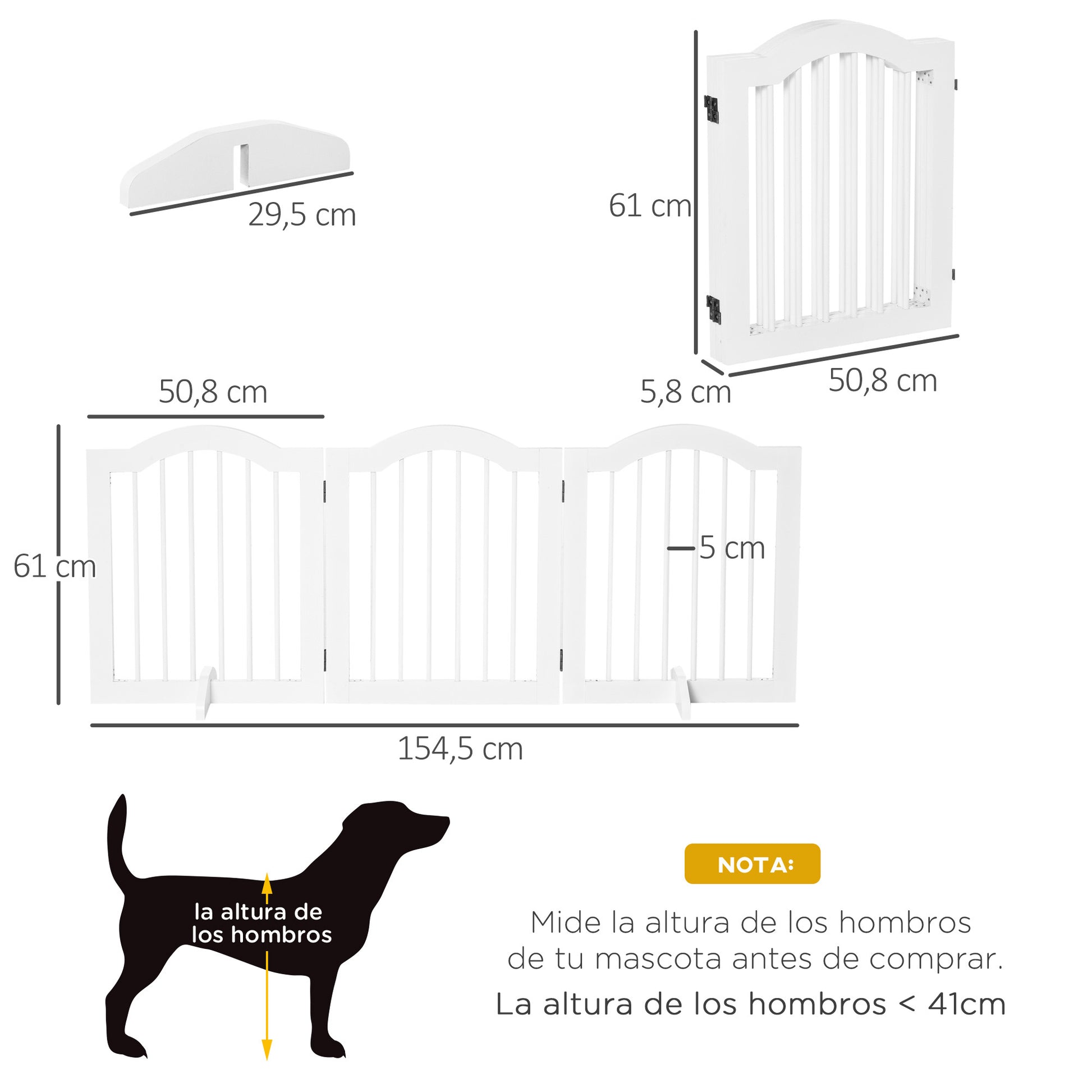 Pawhut Barrera De Seguridad Plegable De Perros Pequeños Con 2 Soportes_2