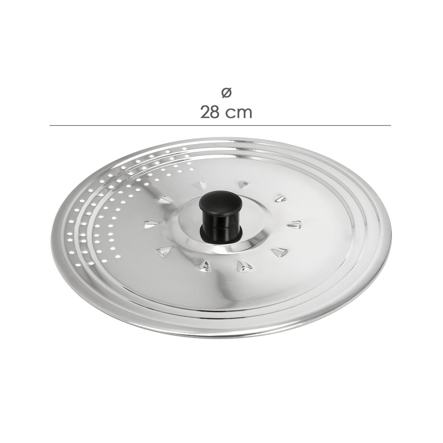 Tapadera Multiusos Acero Inoxidable Ø 28 Cm. Uso Tapa Anti Salpicaduras Y Escurridor. Tapadera Adpatable Diferentes Medidas_1