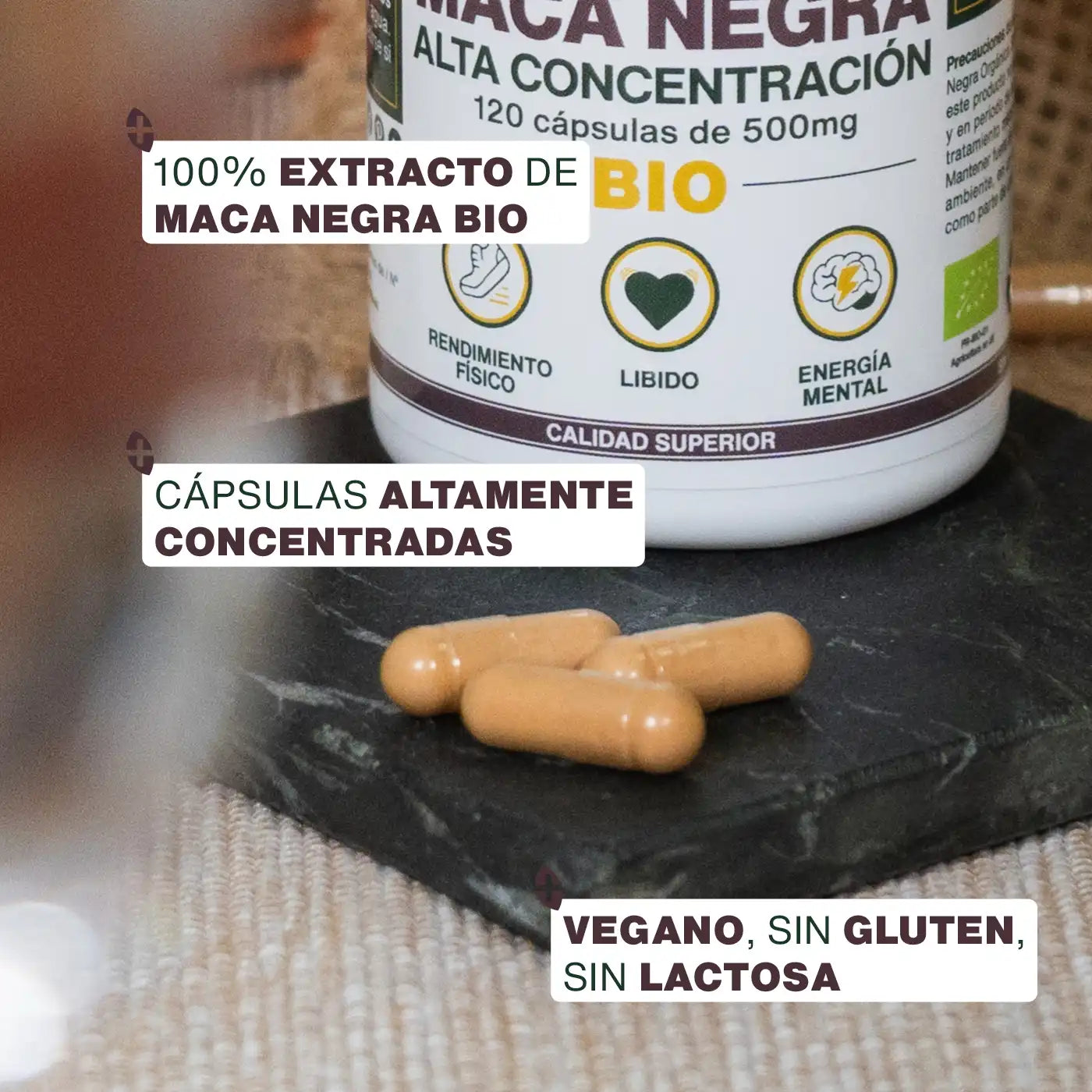 Maca Negra Bio, Alta Concentración | 120 Cápsulas_3