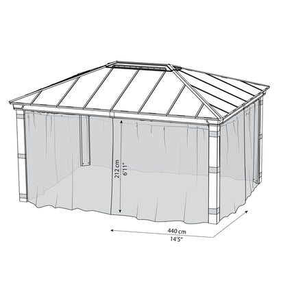 Set Mosquietas para gazebo cenador Dallas 360x843 cm