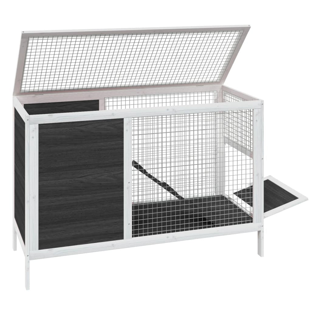 Vidaxl Conejera De Madera Maciza De Pino Gris 103x44x69,5 Cm_3