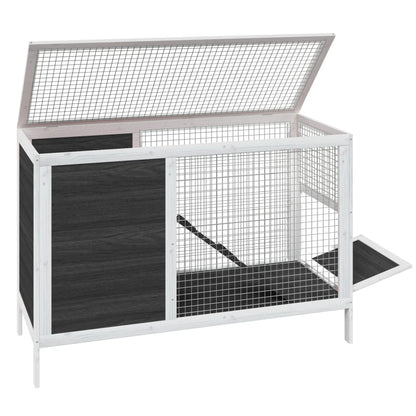 Vidaxl Conejera De Madera Maciza De Pino Gris 103x44x69,5 Cm_3