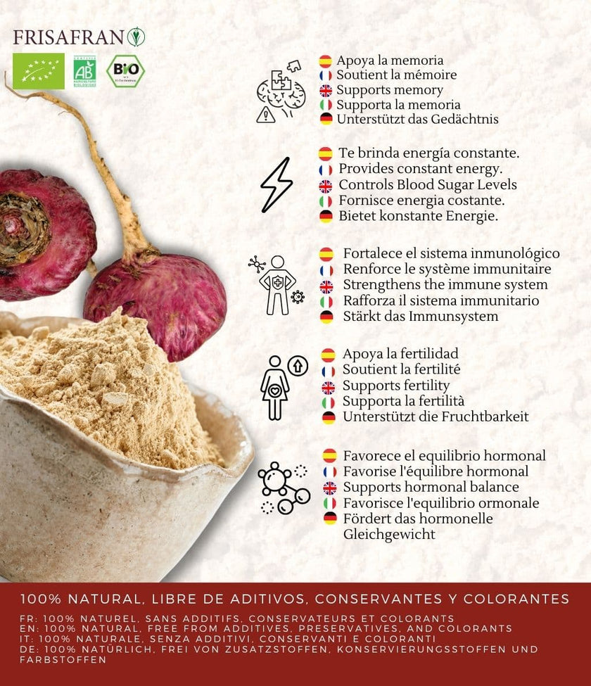 Maca Roja En Polvo Ecológica | Calidad | Frisafran