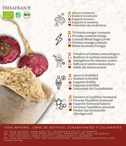 Maca Roja En Polvo Ecológica | Calidad | Frisafran