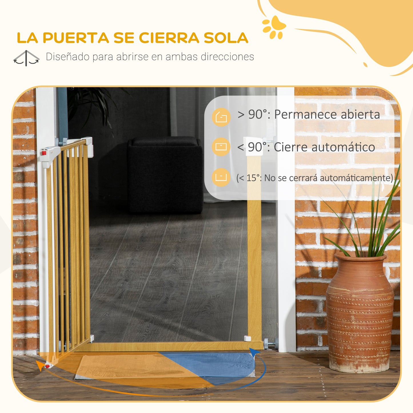 Pawhut Barrera De Seguridad Para Perros 77-103 Cm 2 Extensiones Mango Luminoso_5