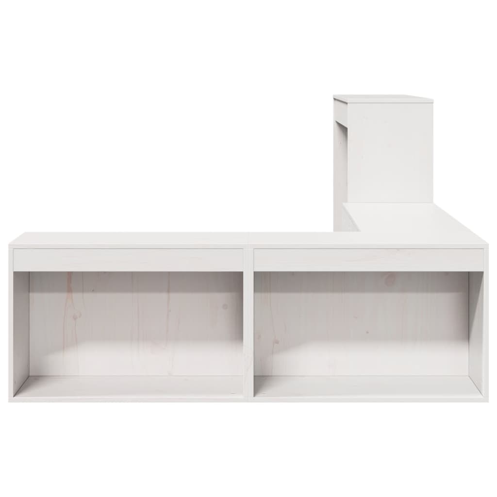 Mueble Con Escritorio Madera Maciza Pino 222x107x75 Cm_3
