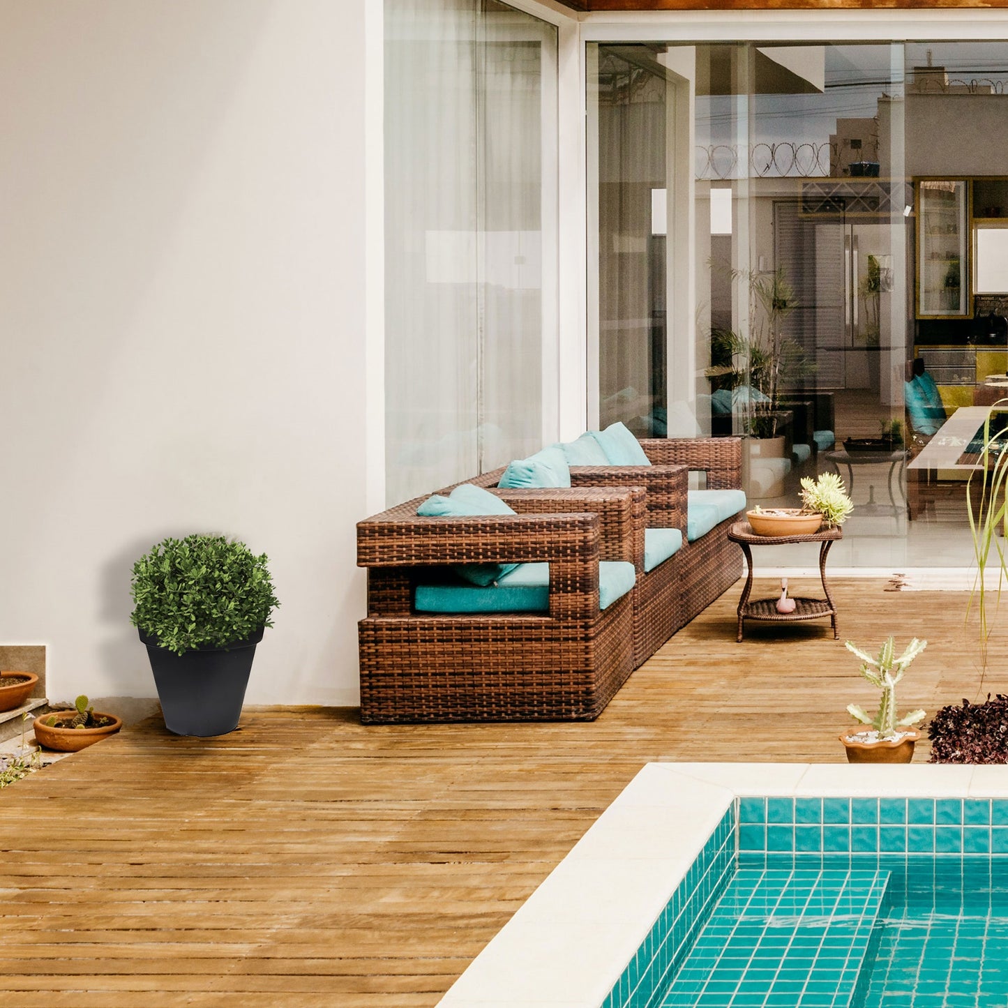 Macetero De Polietileno Por Rotomoldeo Color Antracita 40x35 Cm_4