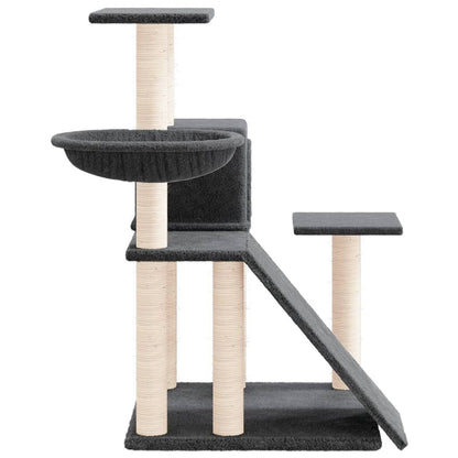 Vidaxl Rascador Para Gatos Con Postes De Sisal Gris Oscuro 82 Cm_3