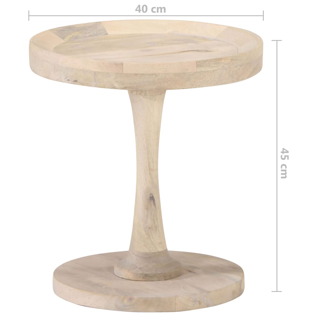 Mesa Auxiliar De Madera Maciza De Mango Ø40x45 Cm_2