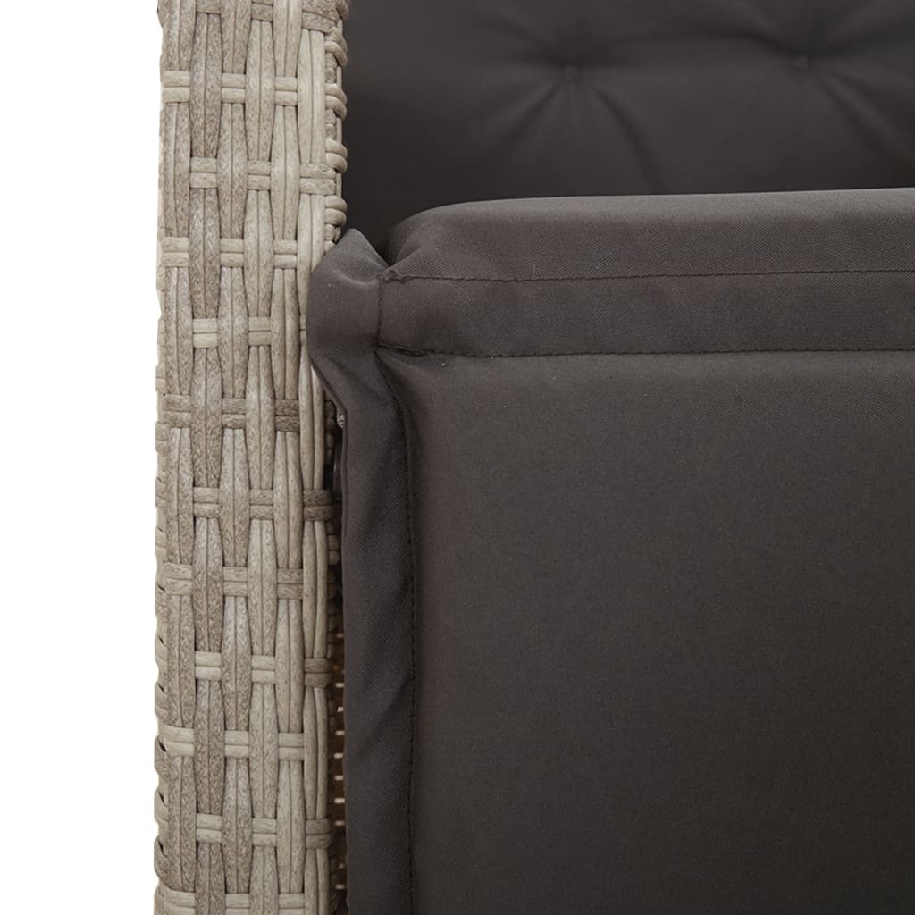 Set Comedor De Jardín 5 Pzas Cojines Ratán Sintético Gris Claro / Vetonek_4