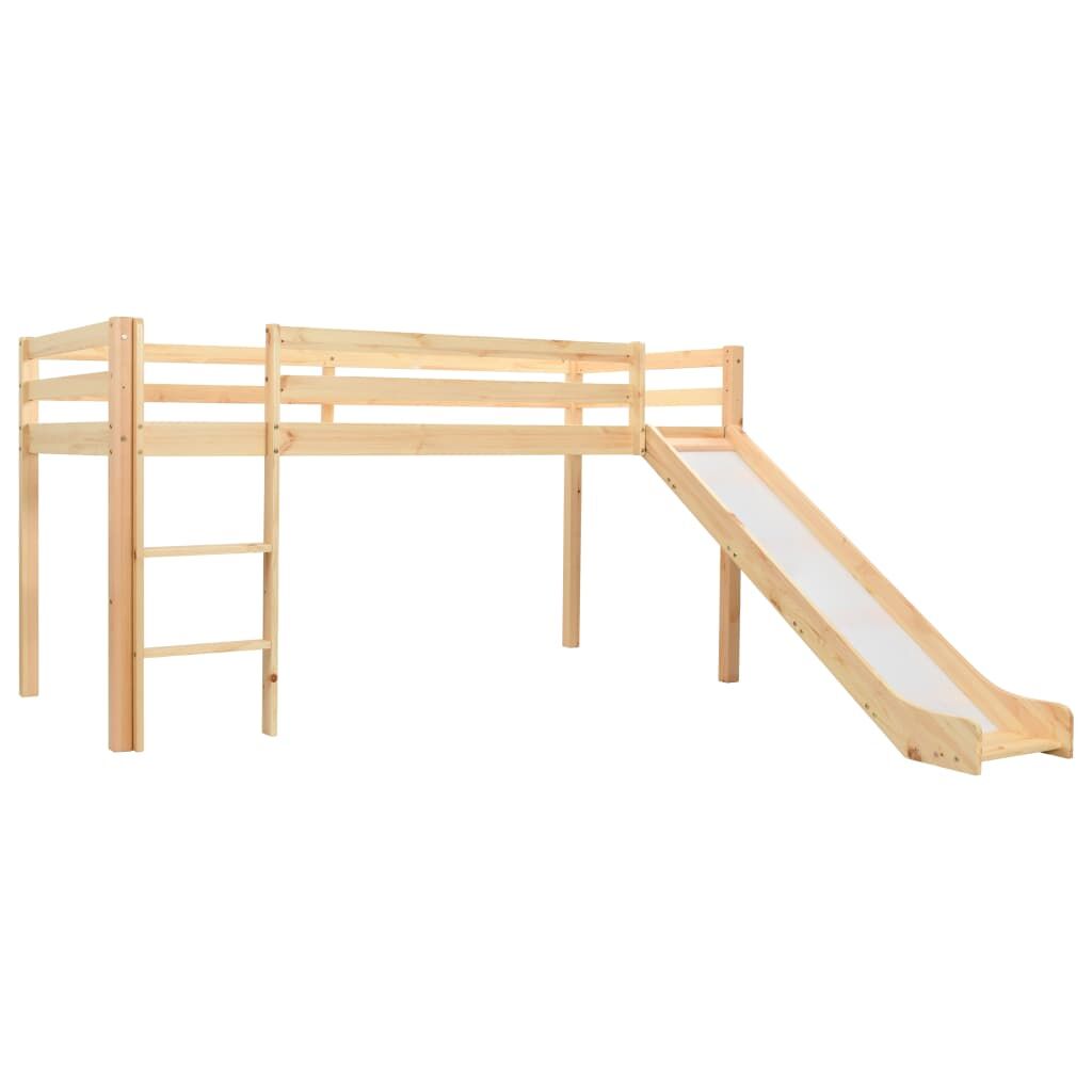 Vidaxl Cama Alta Para Niños Tobogán Y Escalera Madera Pino 97x208 Cm_0