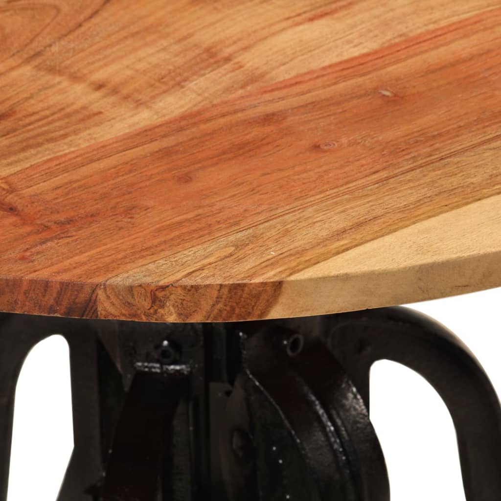 Mesa Auxiliar Madera De Acacia Y Hierro Fundido 60x(42-62) Cm_2