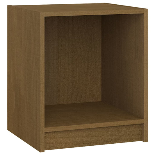 Mesita Noche Madera Pino Maciza Marrón Miel 35,5x33,5x41,5 Cm_0