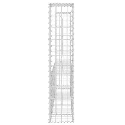 Cesta De Gaviones Forma De U 2 Postes De Hierro 140x20x100 Cm / Vetonek_4