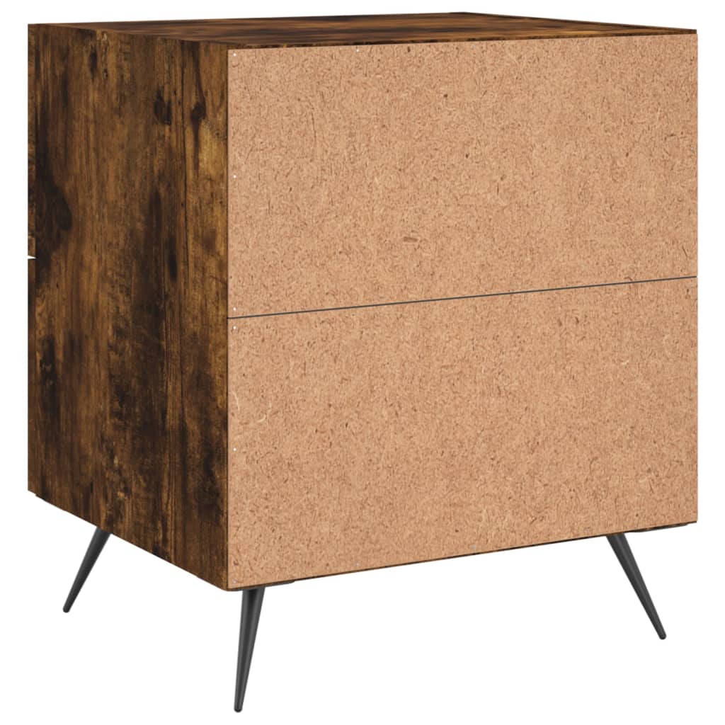 Mesita De Noche Madera Ingeniería Roble Ahumado 40x35x47,5 Cm_4