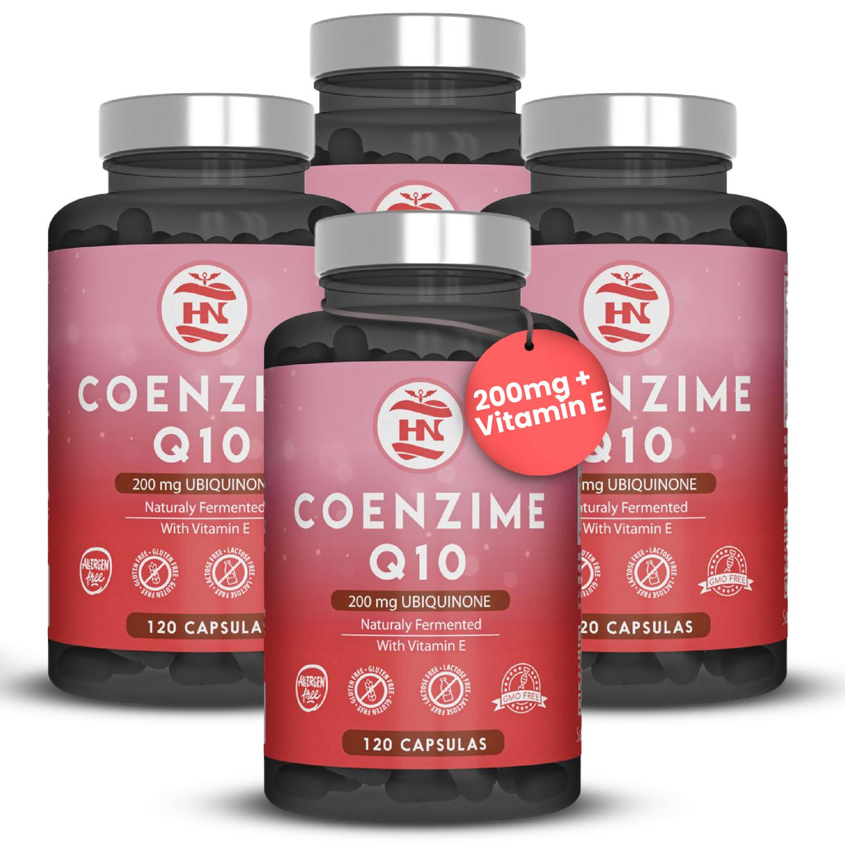 Pack 3 X Coenzima Q10 200mg + Vitamina E - 3 X 120 Cápsulas - Complemento Alimenticio_0