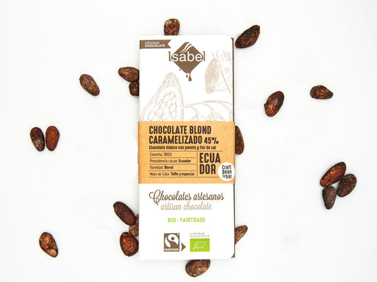 Tableta Bean To Bar Bio chocolate Blond, 45% cacao_0