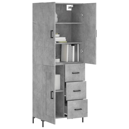 Aparador Alto Madera Contrachapada Gris Hormigón 69,5x34x180 Cm_2