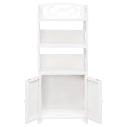 Mueble Expositor Madera Maciza De Paulownia Blanco 46x24x140 Cm_3