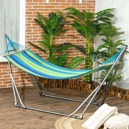 Outsunny Hamaca Con Soporte Plegable 2 En 1 Tendedero Con Barra 270x100x94 Cm_1