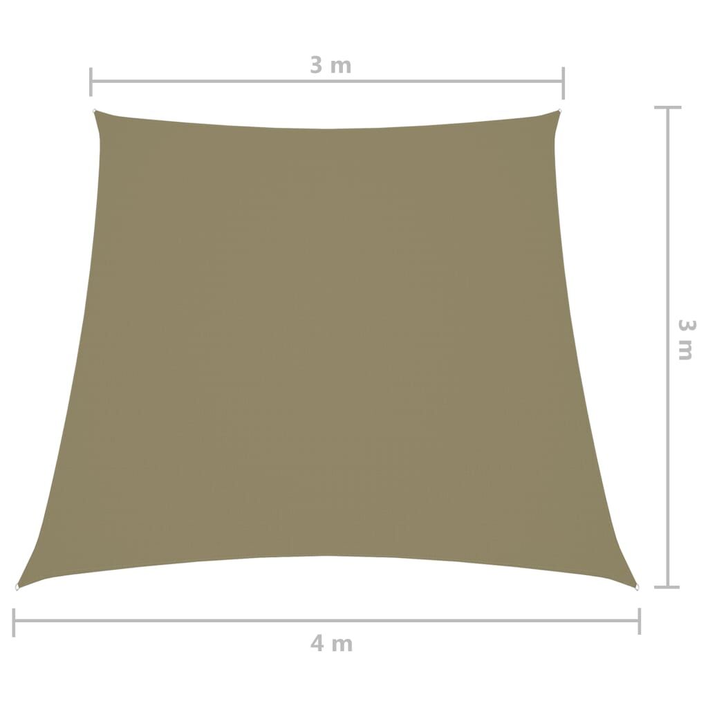 Vidaxl Toldo De Vela Trapezoidal Tela Oxford Beige 3/4x3 M_2